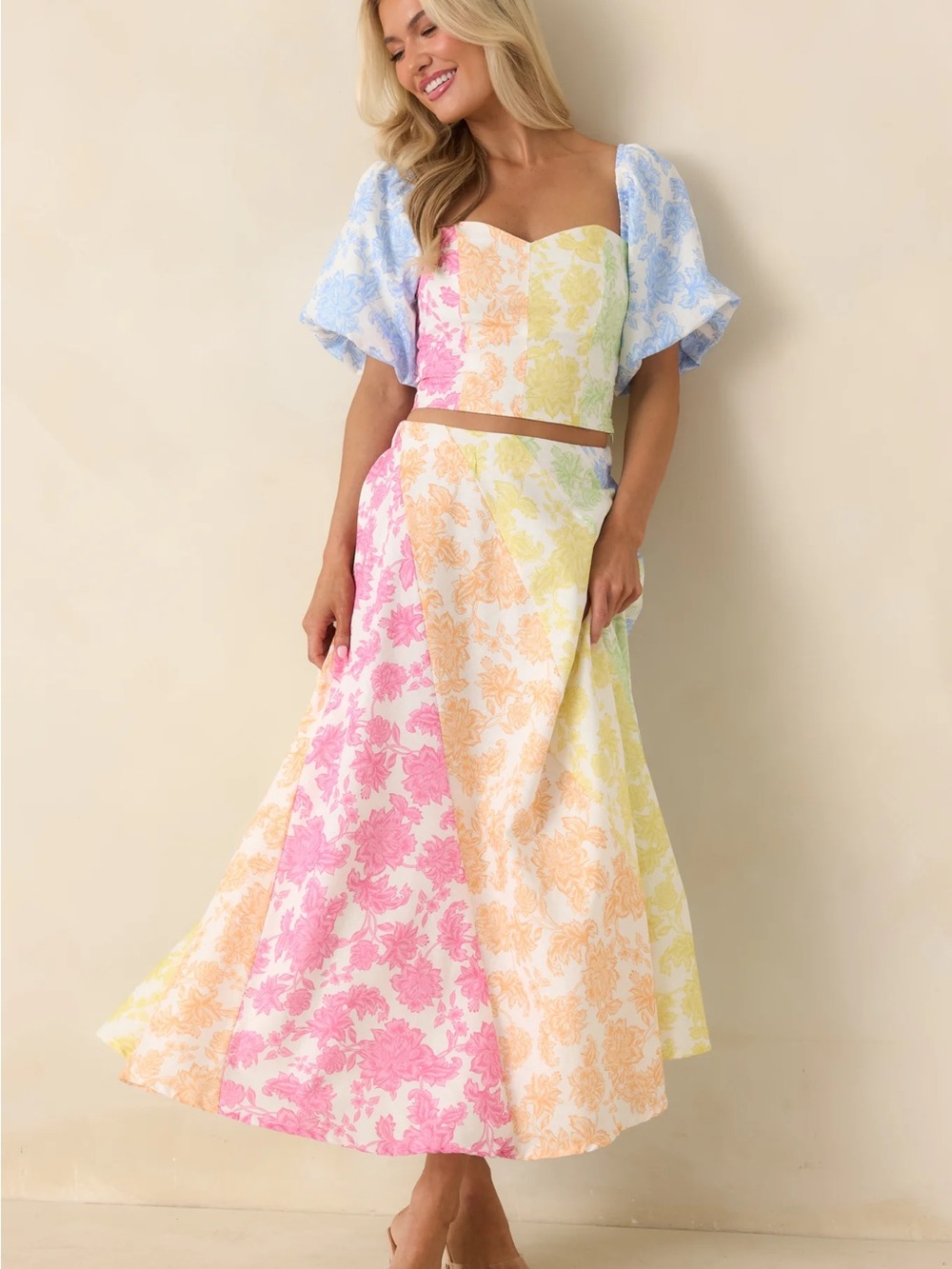 Dress set - Multicolor red dress boutique pastel party floral